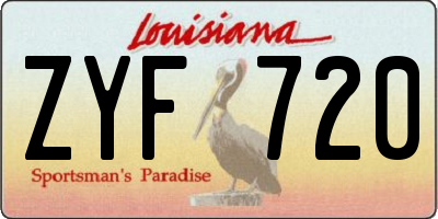 LA license plate ZYF720
