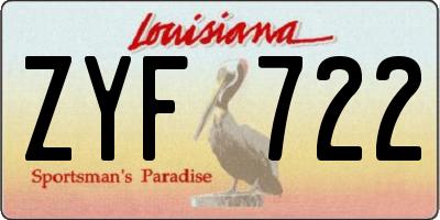 LA license plate ZYF722