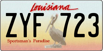 LA license plate ZYF723
