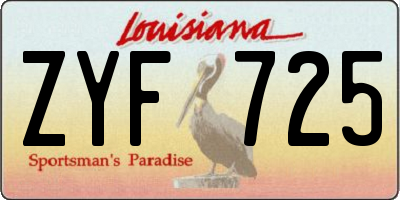 LA license plate ZYF725