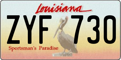 LA license plate ZYF730