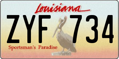 LA license plate ZYF734