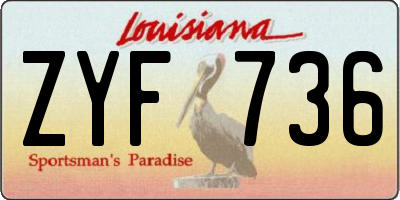 LA license plate ZYF736