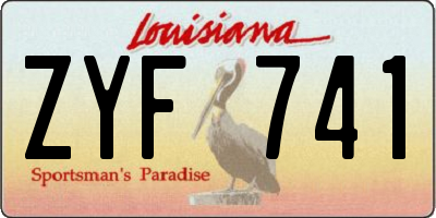 LA license plate ZYF741