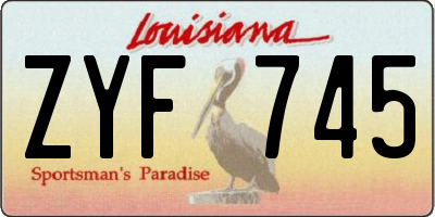 LA license plate ZYF745