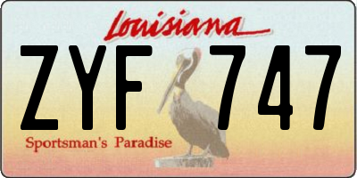 LA license plate ZYF747