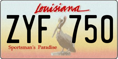 LA license plate ZYF750