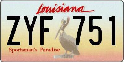 LA license plate ZYF751