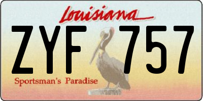 LA license plate ZYF757