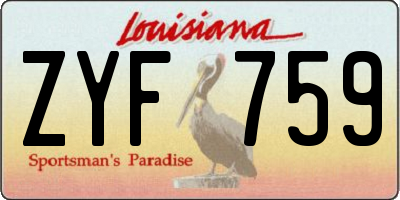 LA license plate ZYF759