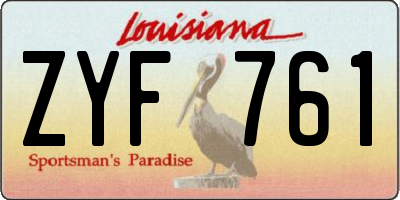 LA license plate ZYF761