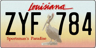 LA license plate ZYF784