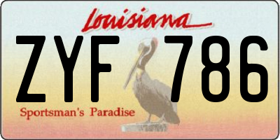 LA license plate ZYF786