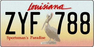 LA license plate ZYF788