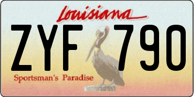 LA license plate ZYF790