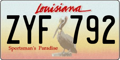 LA license plate ZYF792