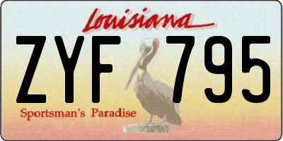 LA license plate ZYF795