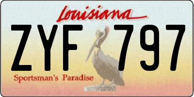 LA license plate ZYF797