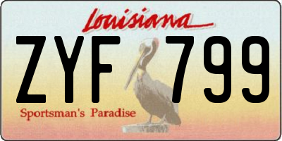 LA license plate ZYF799