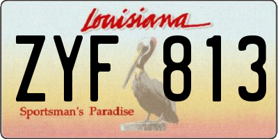 LA license plate ZYF813