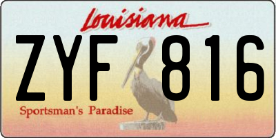 LA license plate ZYF816