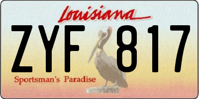 LA license plate ZYF817