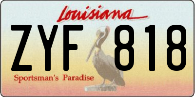 LA license plate ZYF818