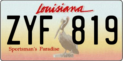 LA license plate ZYF819