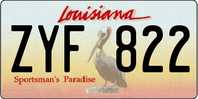 LA license plate ZYF822