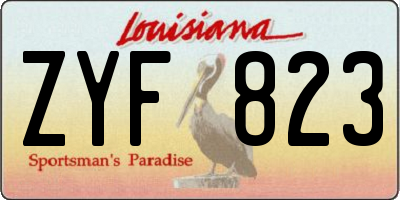 LA license plate ZYF823