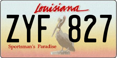 LA license plate ZYF827