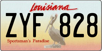 LA license plate ZYF828