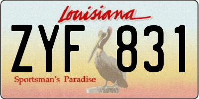 LA license plate ZYF831