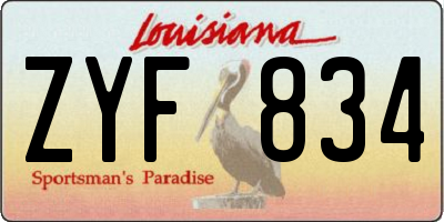 LA license plate ZYF834