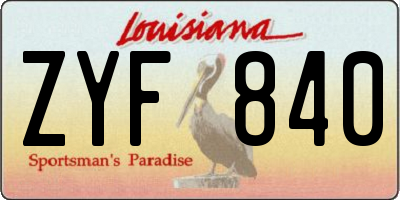 LA license plate ZYF840