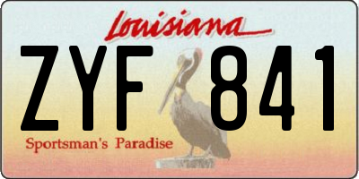 LA license plate ZYF841