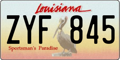 LA license plate ZYF845