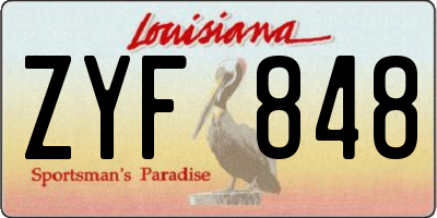 LA license plate ZYF848