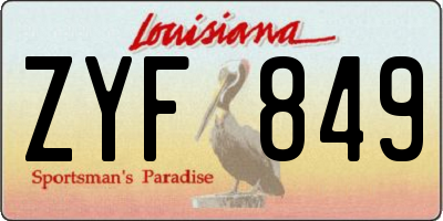 LA license plate ZYF849