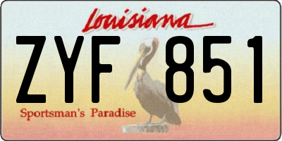 LA license plate ZYF851