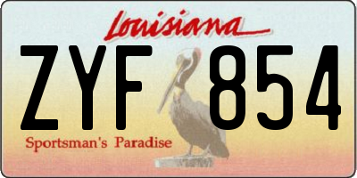 LA license plate ZYF854