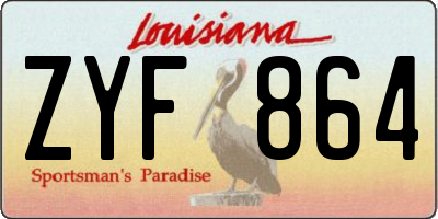 LA license plate ZYF864