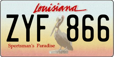 LA license plate ZYF866