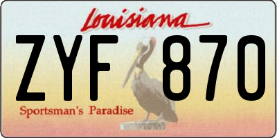 LA license plate ZYF870