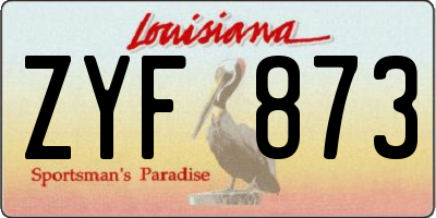 LA license plate ZYF873