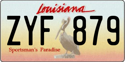 LA license plate ZYF879