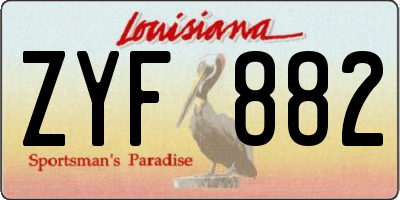 LA license plate ZYF882