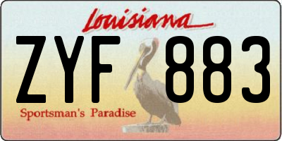 LA license plate ZYF883