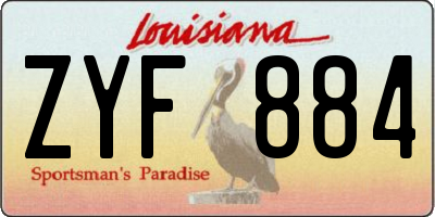 LA license plate ZYF884