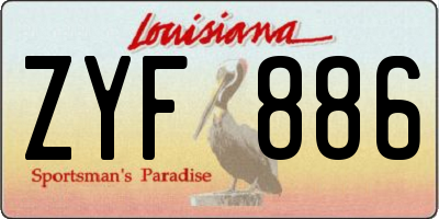 LA license plate ZYF886